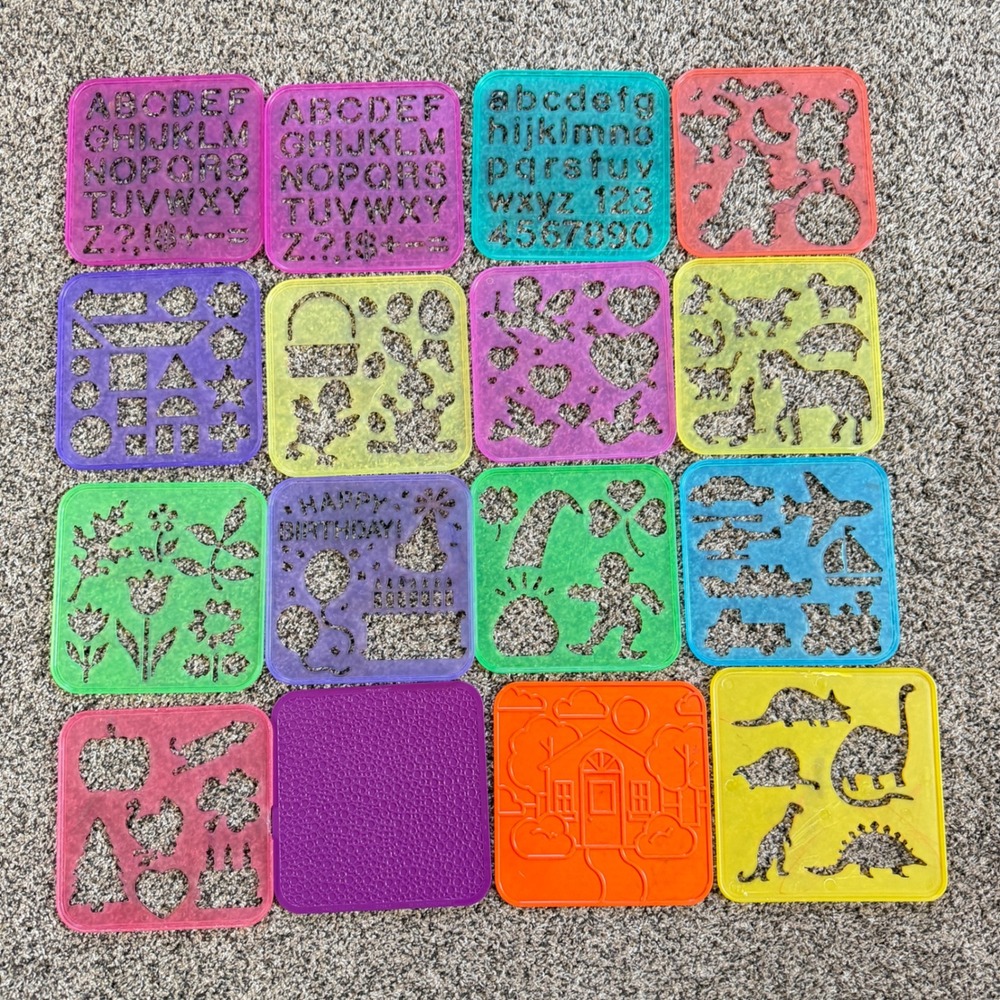 Vintage Tupperware Stencils Rub On Transfers Lot of 12 Kids Craft Art MultiColor